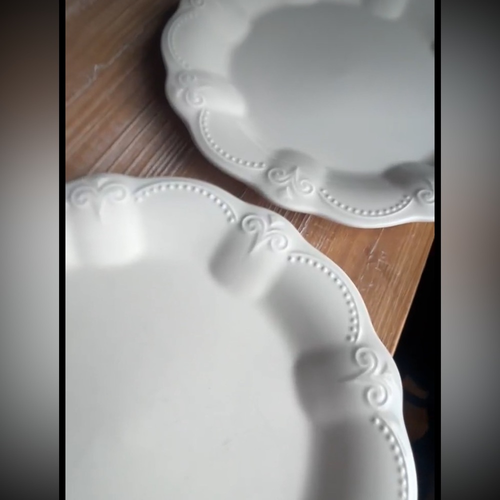 Set of 2 The Pioneer Woman Toni Linen Stoneware Dinner Plate Set Of 2